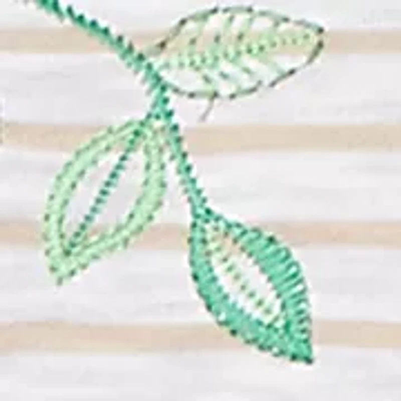 Plus Resort Living Stripe Parrot Embroidery Top