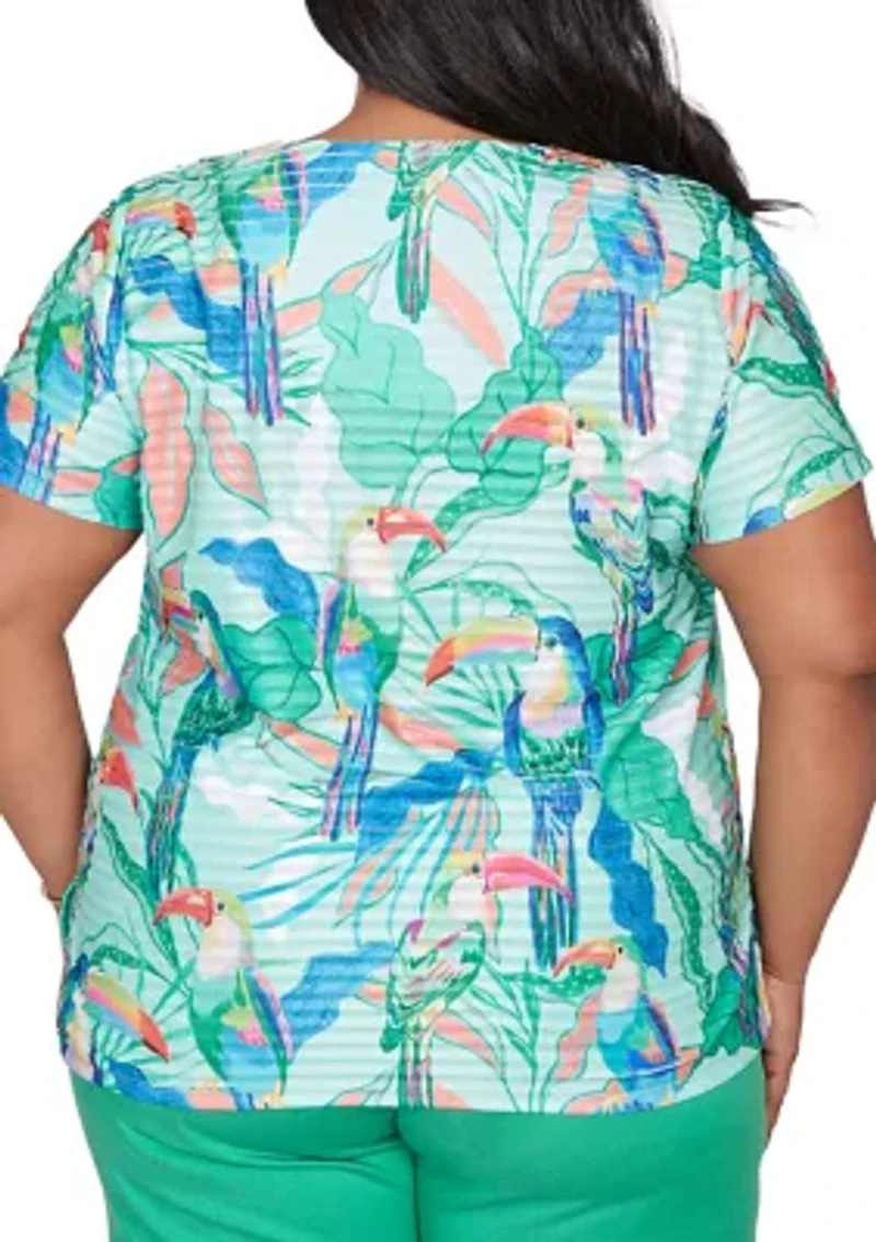 Plus Resort Living Toucan Print Top