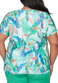 Plus Resort Living Toucan Print Top