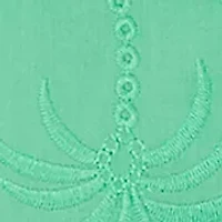 Petite Resort Living Palm Tree Eyelet Shirt