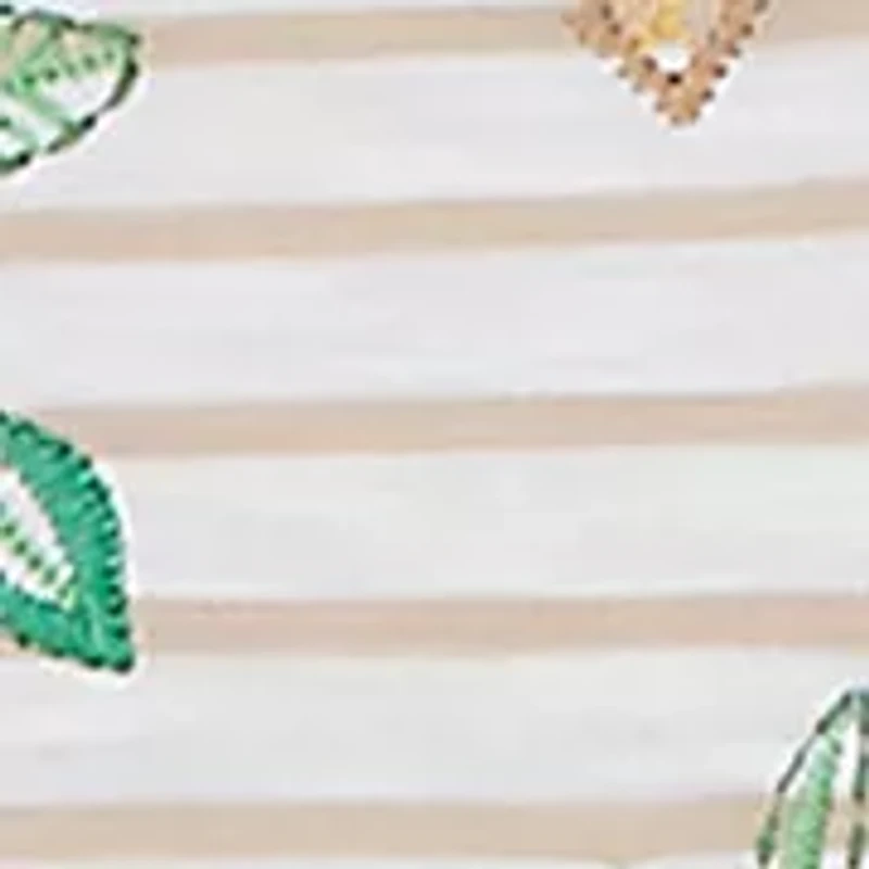 Petite Resort Living Stripe Parrot Embroidery Top