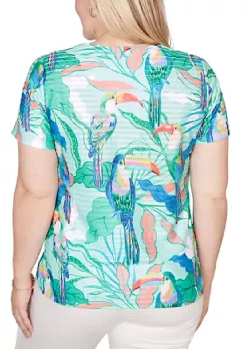 Petite Resort Living Toucan Print T-Shirt