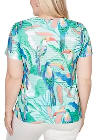 Petite Resort Living Toucan Print T-Shirt