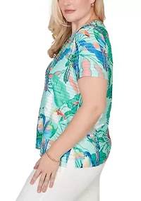 Petite Resort Living Toucan Print T-Shirt