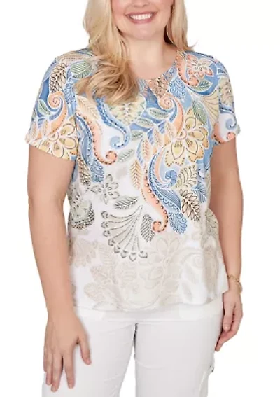 Women's Out Of The Blue Paisley Yoke T-Shirt