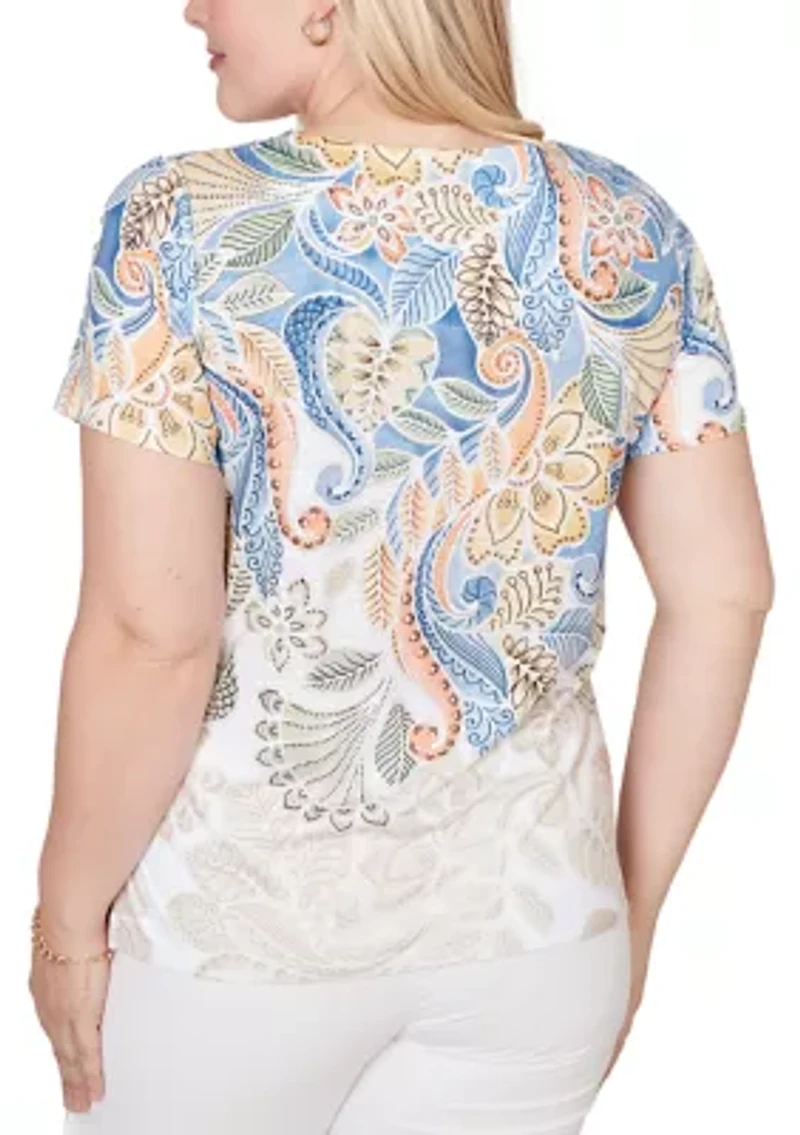 Women's Out Of The Blue Paisley Yoke T-Shirt