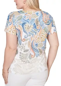Women's Out Of The Blue Paisley Yoke T-Shirt