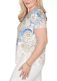 Women's Out Of The Blue Paisley Yoke T-Shirt