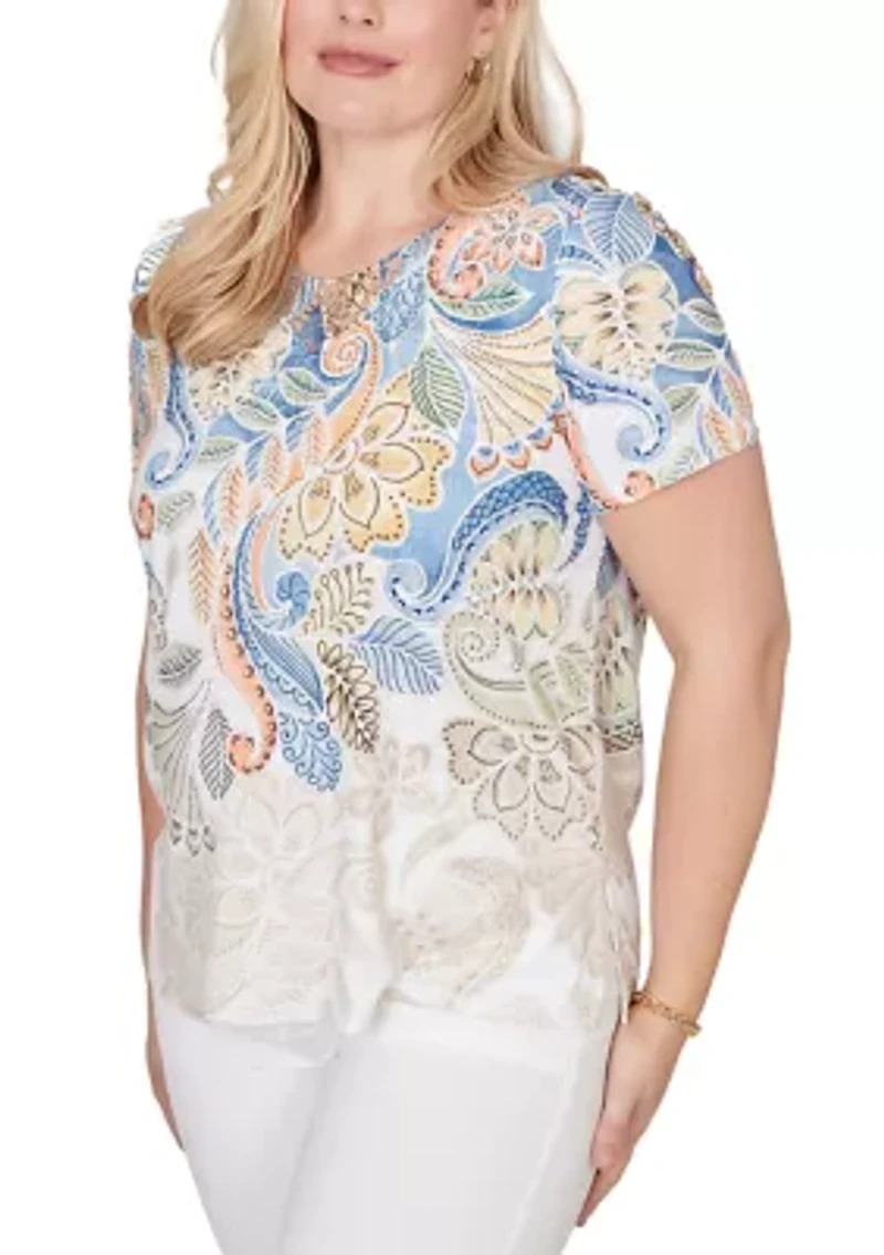 Women's Out Of The Blue Paisley Yoke T-Shirt