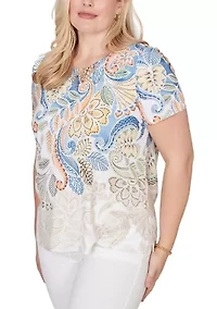 Women's Out Of The Blue Paisley Yoke T-Shirt