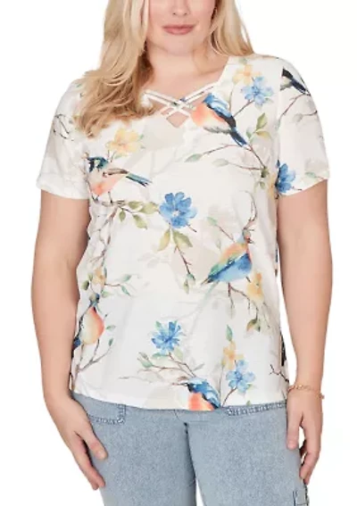 Petite Out Of The Blue Chickadees T-Shirt