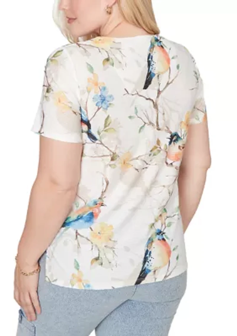 Petite Out Of The Blue Chickadees T-Shirt