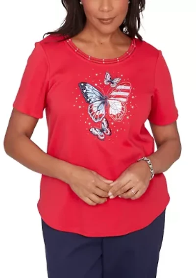 Women's Lady Liberty Butterfly T-Shirt