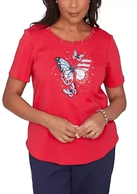 Women's Lady Liberty Butterfly T-Shirt