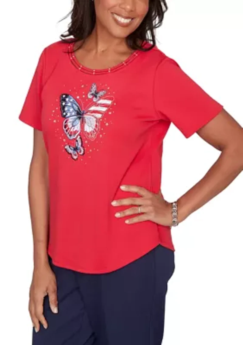 Women's Lady Liberty Butterfly T-Shirt