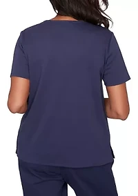 Petite Lady Liberty Statue Of Fireworks T-Shirt