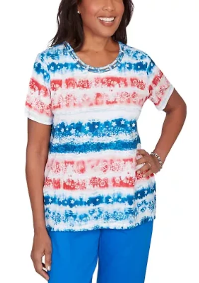 Petite Lady Liberty Tie Dye T-Shirt