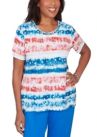 Petite Lady Liberty Tie Dye T-Shirt