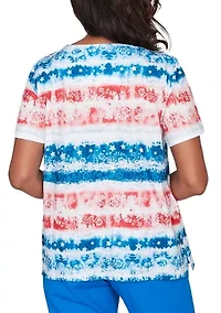 Petite Lady Liberty Tie Dye T-Shirt