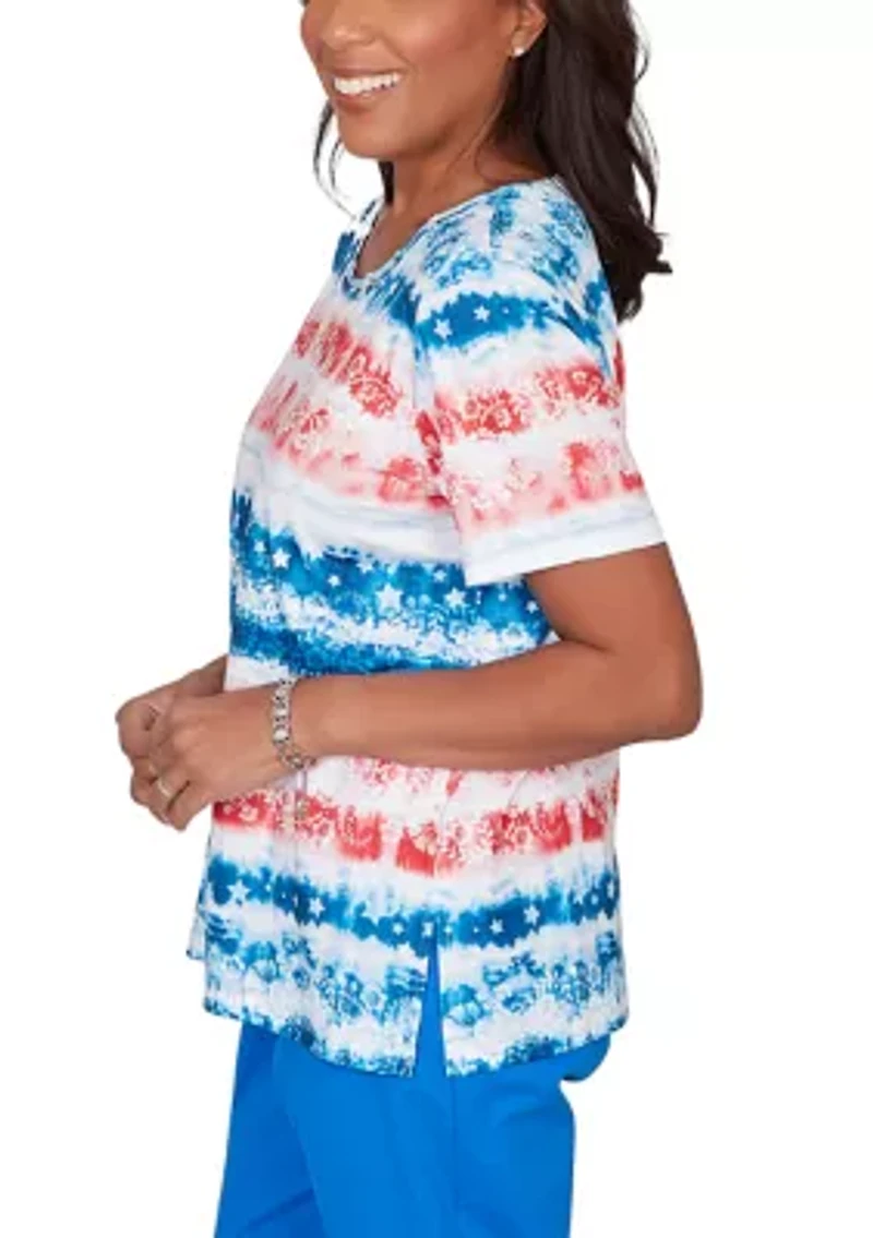 Petite Lady Liberty Tie Dye T-Shirt