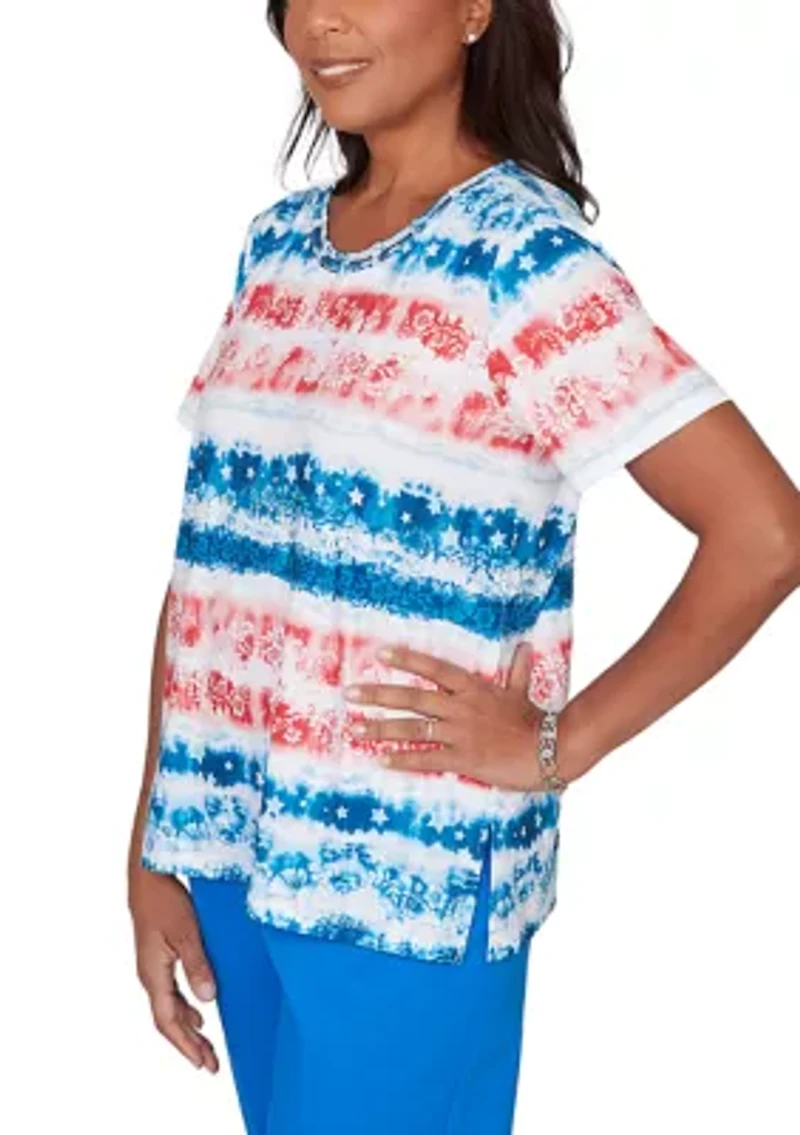 Petite Lady Liberty Tie Dye T-Shirt