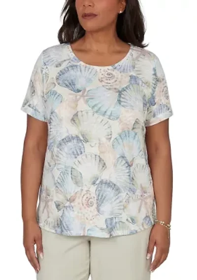 Petite Vintage Charm Seashells Top