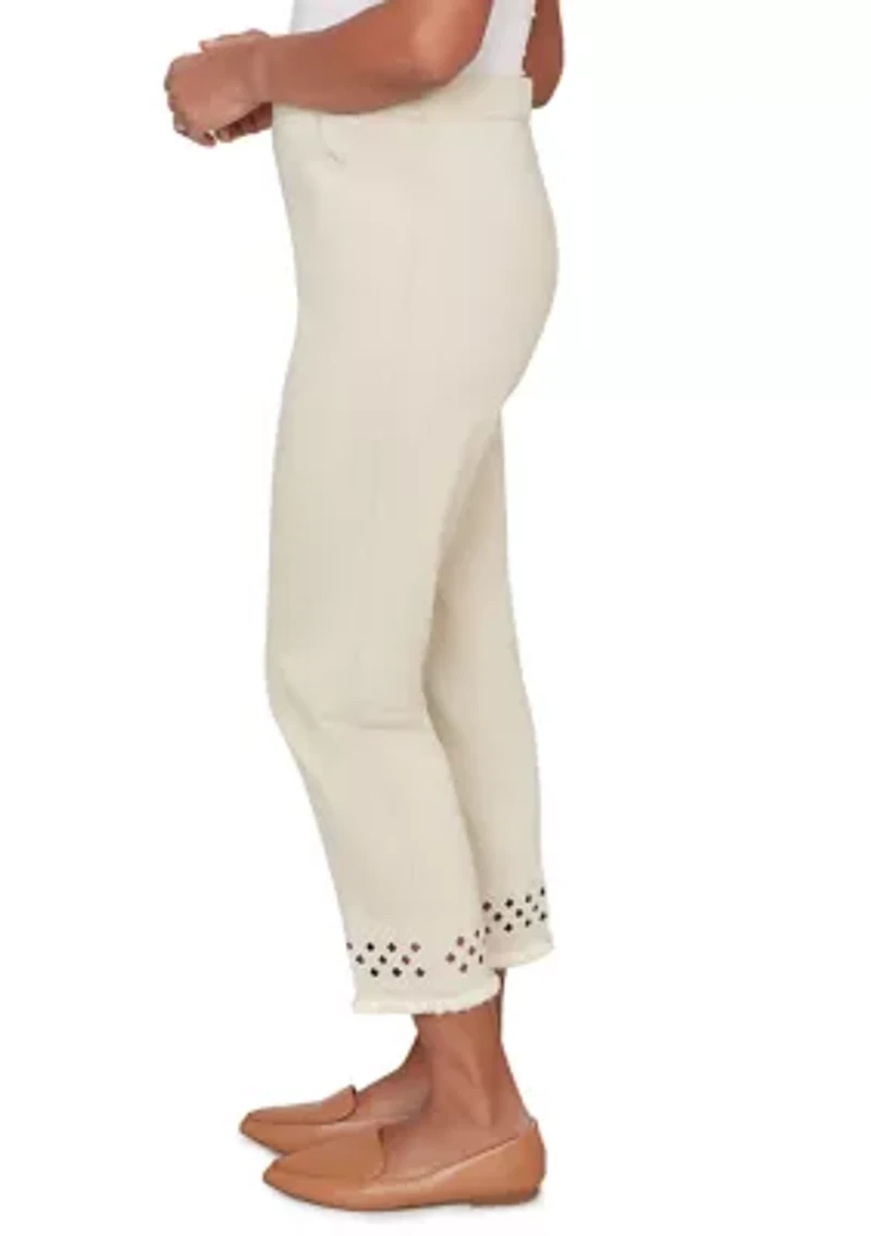 Women's Detail Driven Geo Cut Out Ankle Pant