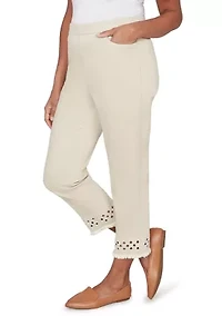 Women's Detail Driven Geo Cut Out Ankle Pant