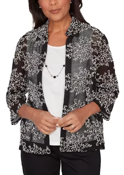 Women's Detail Driven Mesh Soutache Two One Top