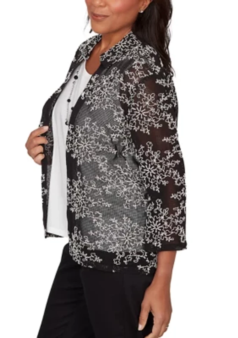 Women's Detail Driven Mesh Soutache Two One Top