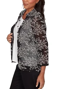 Women's Detail Driven Mesh Soutache Two One Top