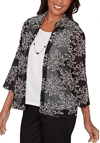Women's Detail Driven Mesh Soutache Two One Top