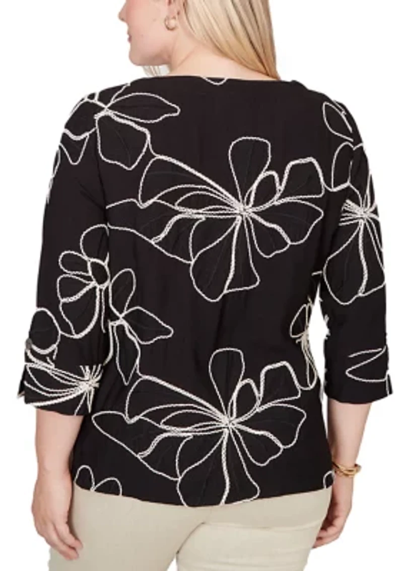 Women's Detail Driven Floral Soutache Top
