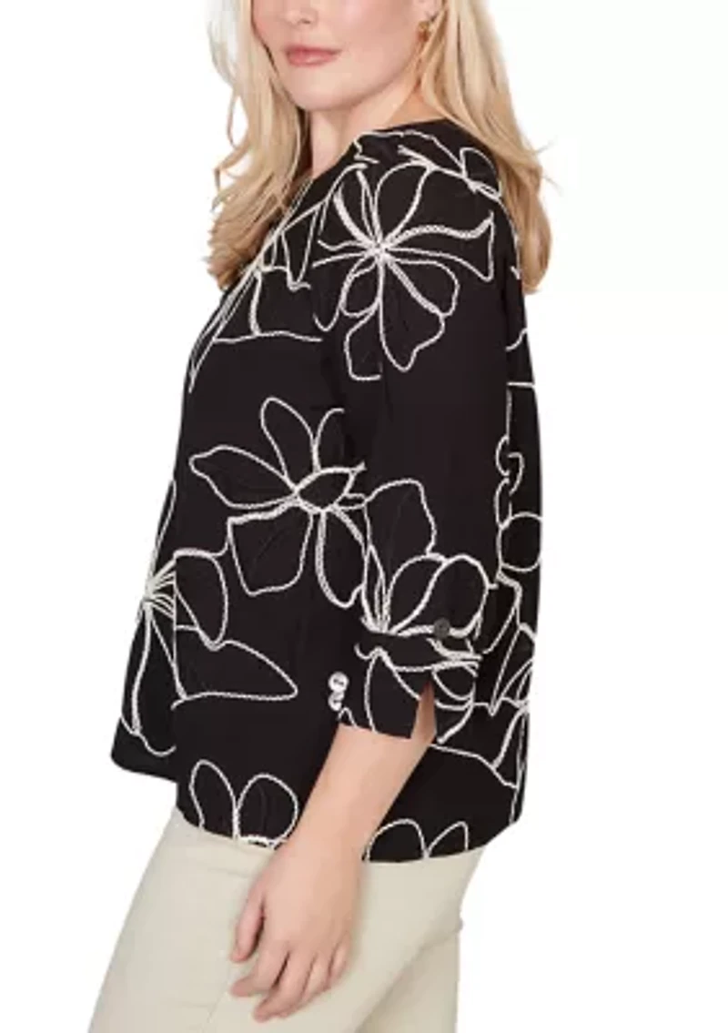 Women's Detail Driven Floral Soutache Top