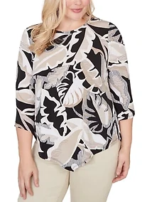 Women's Detail Driven Texture Leaves Top