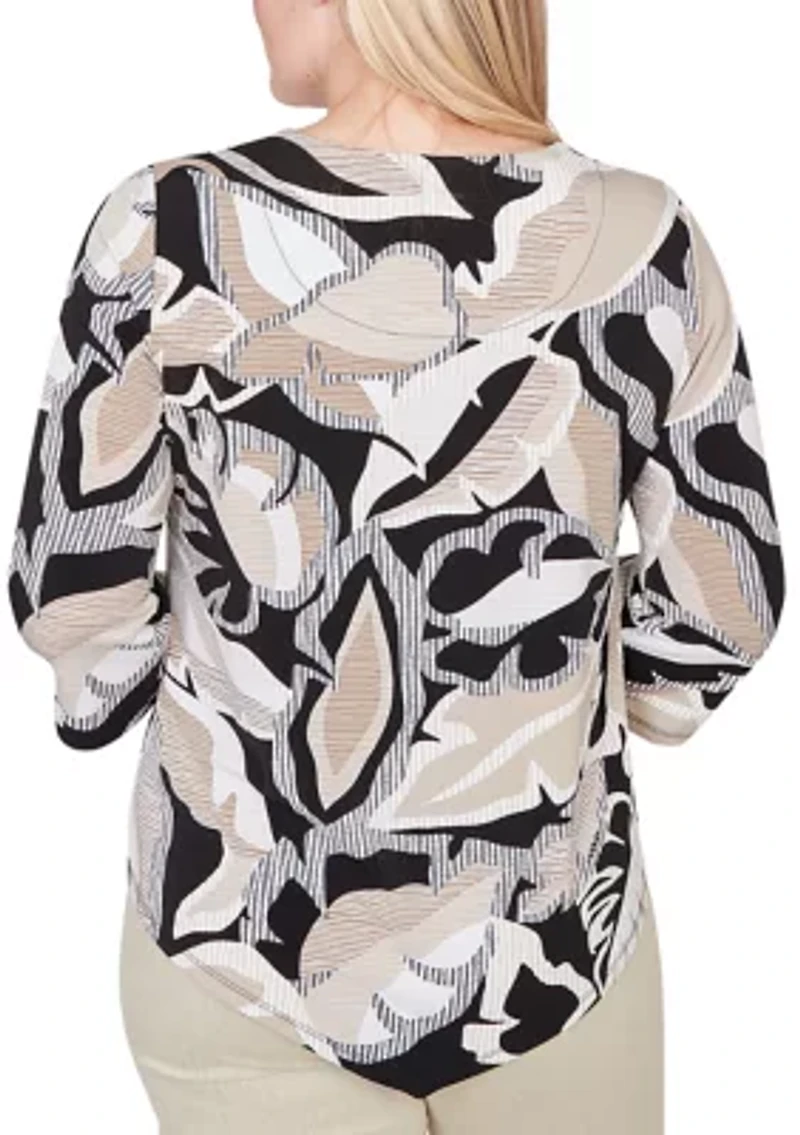 Women's Detail Driven Texture Leaves Top