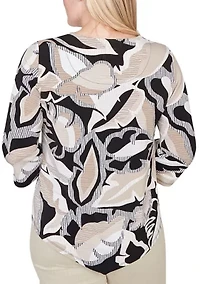 Women's Detail Driven Texture Leaves Top