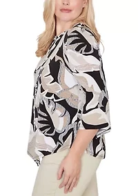 Women's Detail Driven Texture Leaves Top