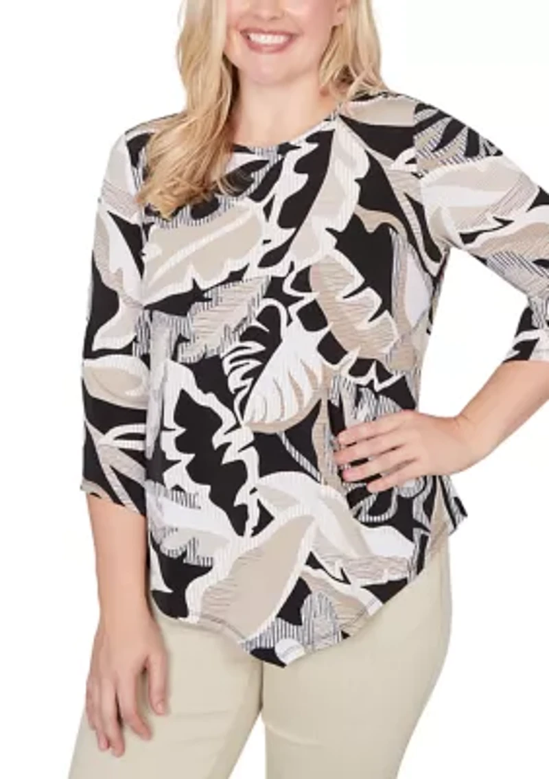 Women's Detail Driven Texture Leaves Top