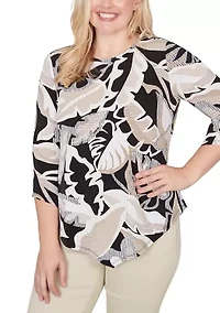 Women's Detail Driven Texture Leaves Top