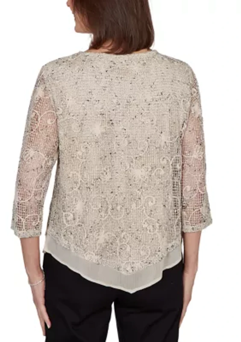 Women's Detail Driven Popcorn Mesh Top