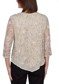 Women's Detail Driven Popcorn Mesh Top
