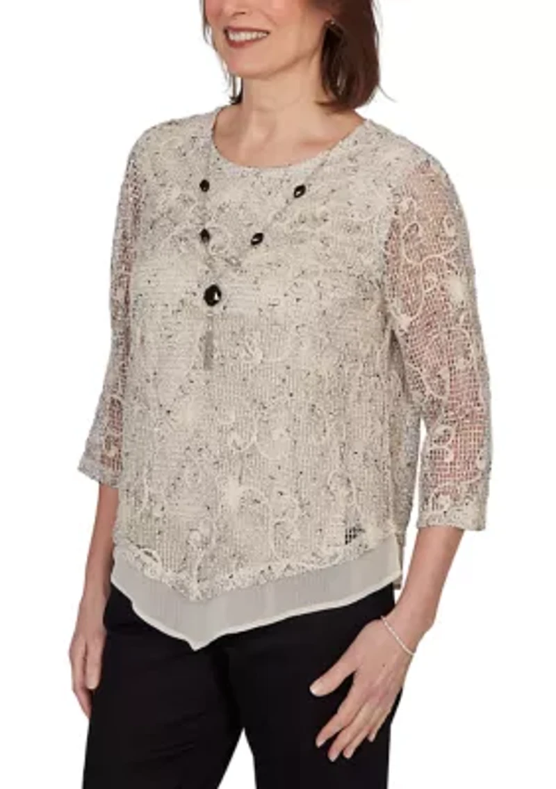 Women's Detail Driven Popcorn Mesh Top