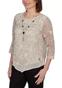 Women's Detail Driven Popcorn Mesh Top