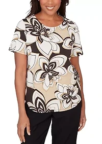 Women's Detail Driven Floral Stained Glass T-Shirt
