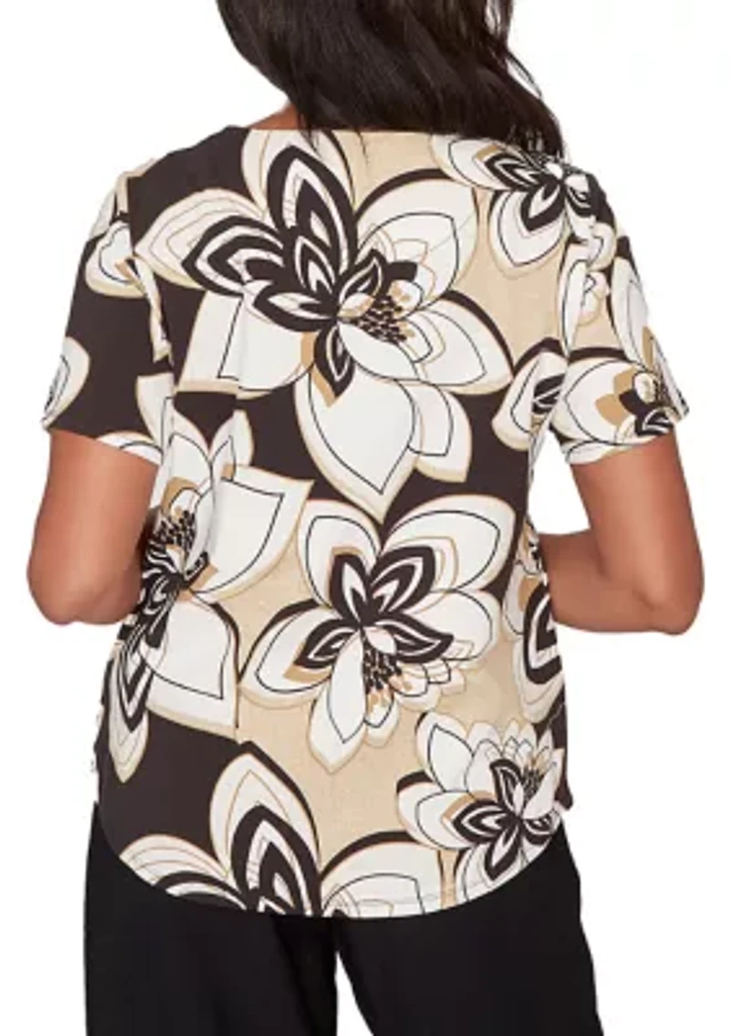 Women's Detail Driven Floral Stained Glass T-Shirt