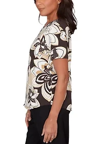 Women's Detail Driven Floral Stained Glass T-Shirt
