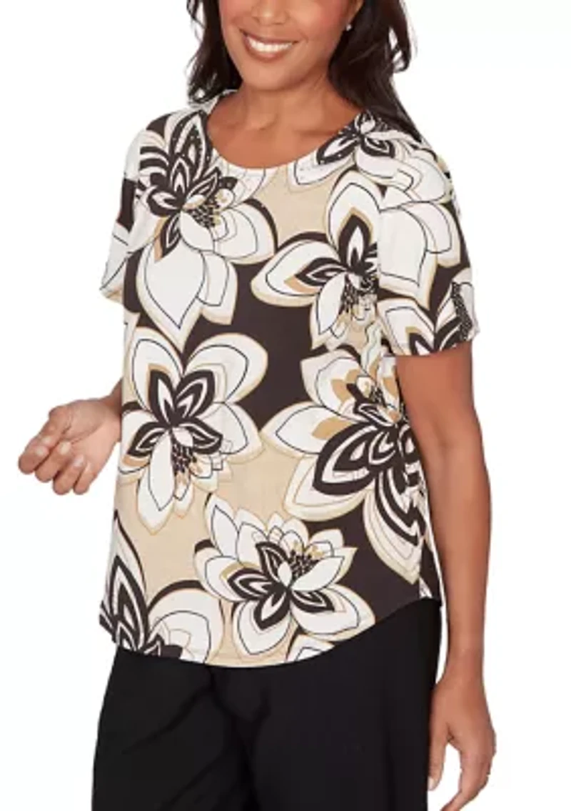 Women's Detail Driven Floral Stained Glass T-Shirt