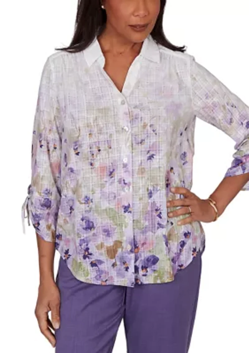 Women's Grand Bazaar Floral Border Print Blouse