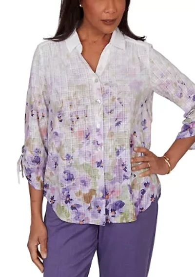 Women's Grand Bazaar Floral Border Print Blouse